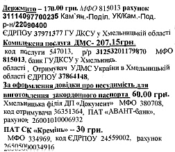 Перелік оплат