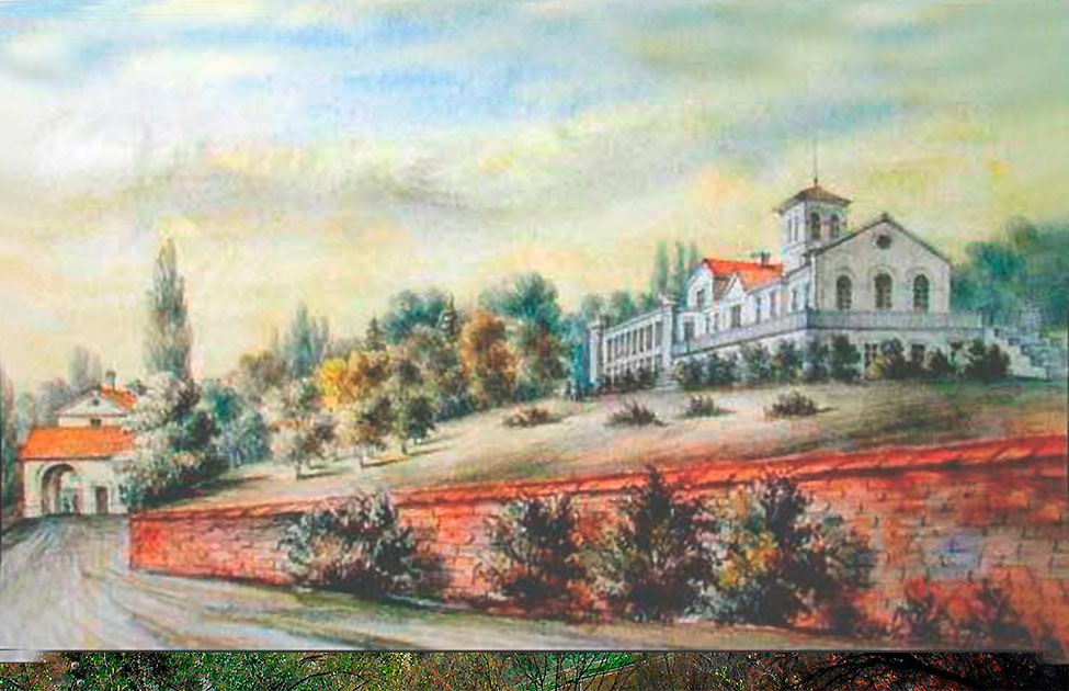 Черный Остров. Палац Пржездзецких. Рисунок Наполеона Орды